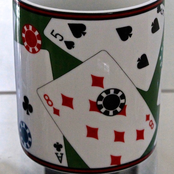 222 FIFTH PLAYING CARDS MUG CUP JUMBO PORCELAIN - Picture 3 of 5
